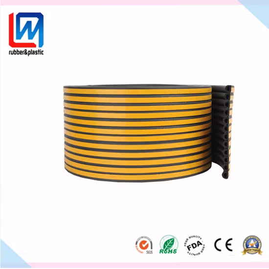 D Shaped Sponge Extrusion Rubber Profiles with Adhesive Backing
