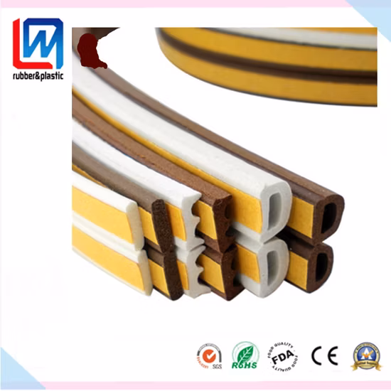 D Shaped Sponge Extrusion Rubber Profiles with Adhesive Backing