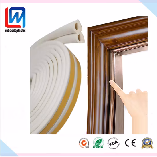 D Shaped Sponge Extrusion Rubber Profiles with Adhesive Backing