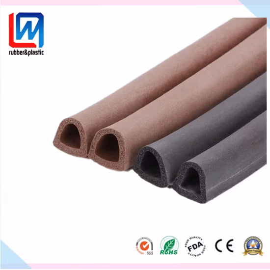 D Shaped Sponge Extrusion Rubber Profiles with Adhesive Backing